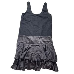 Diane Von Furstenberg Gray Roberta Jean Wool Silk Dress Sz 12 Neutral Flowy